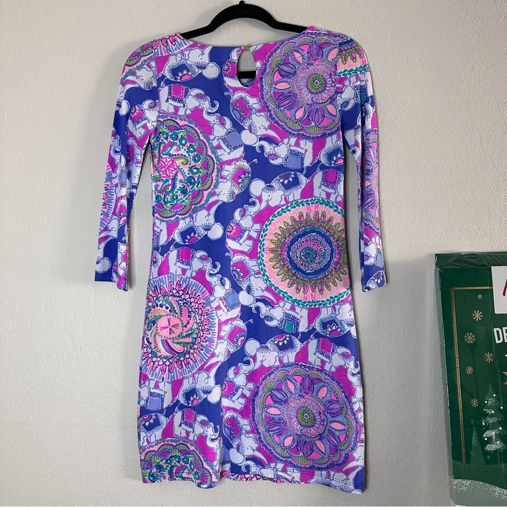 LILLY PULITZER purple / pink elephant Play That Trunky Music Bay dress XXS - Picture 8 of 12